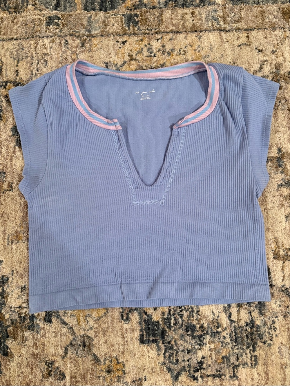 Urban Outfittets Go for Gold Ribbed V-Neck Crop Top  M/L